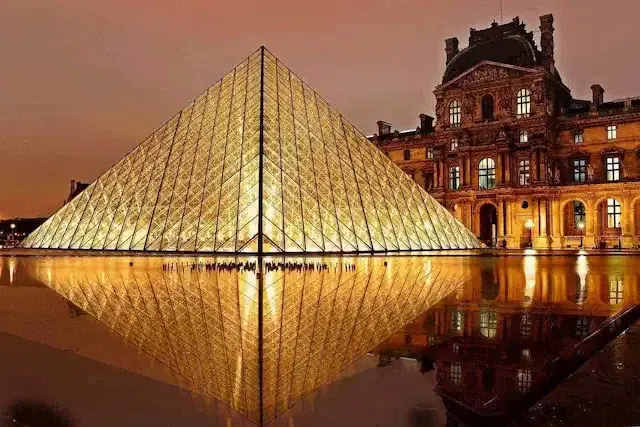 Louvre Museum at sunset